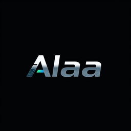 A modern and sleek logo design for the name 'Alaa', emphasizing themes of programming, technology, and development