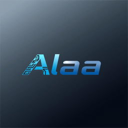 A modern and sleek logo design for the name 'Alaa', emphasizing themes of programming, technology, and development