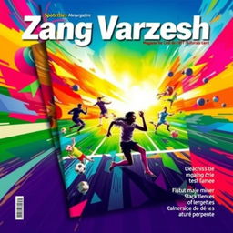 A vibrant magazine cover for a sports publication titled "Zang Varzesh"