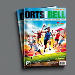 An eye-catching sports magazine cover featuring the bold title "زنگ ورزش" (meaning "Sports Bell" in Persian) prominently displayed at the top