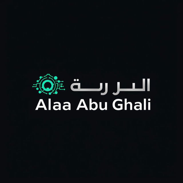 A sophisticated and modern logo design for the name 'Alaa Abu Ghali', focusing on themes of technology, the internet, and development