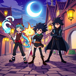 A vibrant and minimalistic poster inspired by Konosuba, featuring the main characters Kazuma, Aqua, Megumin, and Darkness in a dynamic pose that showcases their quirky and comedic personalities