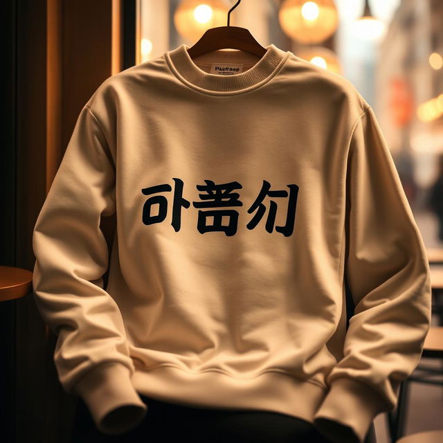 A stylish white men's sweater featuring the word 'منبج' prominently printed on the front in an eye-catching font