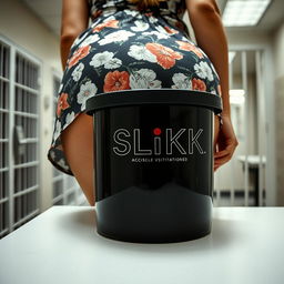 An extreme close-up shot focusing on a round booty seen bending over a visitation counter