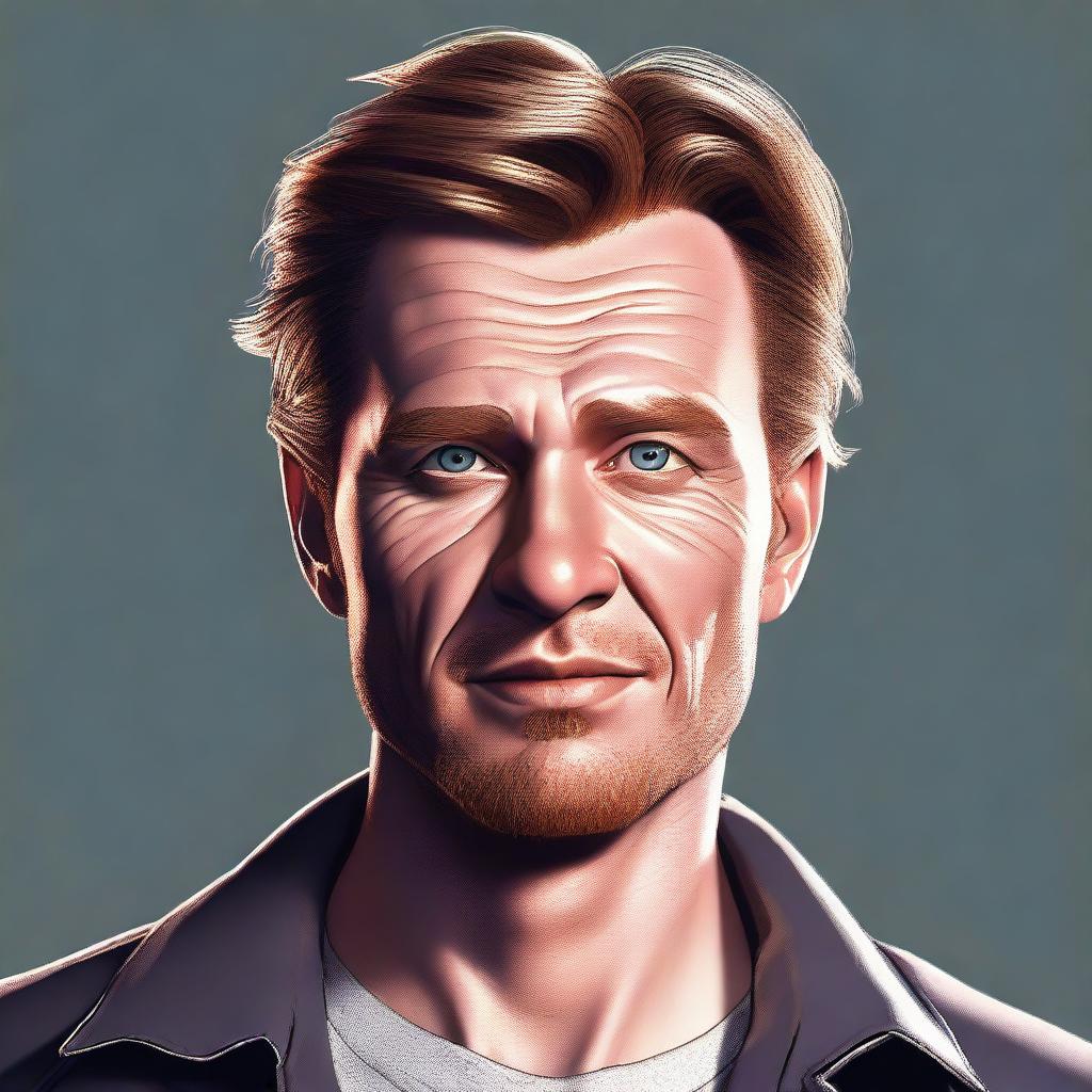 A high-quality digital art illustration of a character named Andre Hiltog