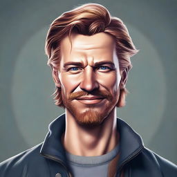 A high-quality digital art illustration of a character named Andre Hiltog