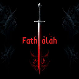 An artistic representation with a black background featuring the text "فتح الله" (Fath Allah) prominently in the center