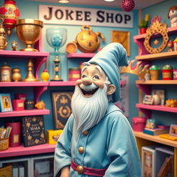 A whimsical joke shop featuring beautifully designed representations of a goblet, a locket, a black diary, and a diadem, all styled to look enchanting and appealing