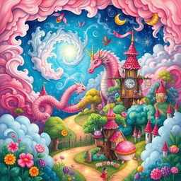 A vibrant and imaginative composition that features elements from various artistically drawn pieces, blending styles seamlessly to create unique visuals