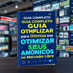A book cover design for "Guia Completo para Otimizar Seus Anúncios no Mercado Livre"