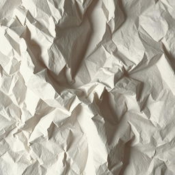 A crumpled paper texture with intricate details, showcasing an array of light and shadow effects