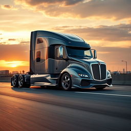 An impressive custom cutting-edge semi-truck with elegant Mercedes rims and wheels