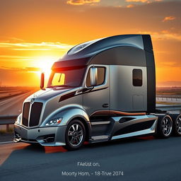 An impressive custom cutting-edge semi-truck with elegant Mercedes rims and wheels