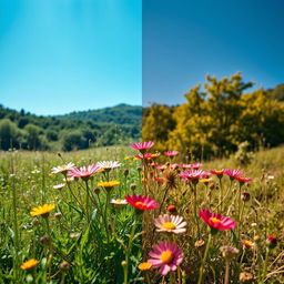 A beautifully enhanced photograph showcasing vibrant colors and contrast that emphasizes nature