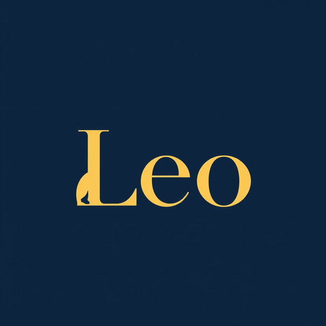 A modern and stylish logo for the 'Leo' clothing brand, featuring a sleek and simple lion silhouette incorporated into the letter 'L' of the word 'Leo'