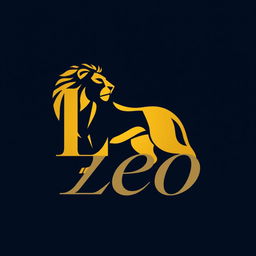 A modern and stylish logo for the 'Leo' clothing brand, featuring a sleek and simple lion silhouette incorporated into the letter 'L' of the word 'Leo'