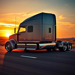 A captivating image of custom cutting-edge rims and wheels inspired by Audi, specially designed for a semi-truck