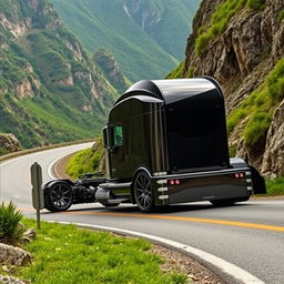 An impressive image of custom cutting-edge rims and wheels with a design inspired by BMW, tailored for a semi-truck