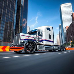 A captivating image of custom cutting-edge rims and wheels inspired by BMW, specifically designed for a semi-truck