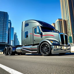 A captivating image of custom cutting-edge rims and wheels inspired by BMW, specifically designed for a semi-truck