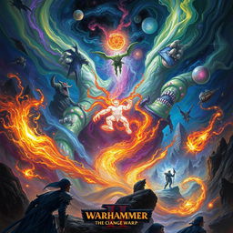 A captivating depiction of the Warp from Warhammer 3, showcasing the chaotic and surreal nature of this alternate dimension