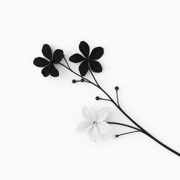 A simple yet elegant composition focusing on the theme of rhythm, featuring black and white flowers