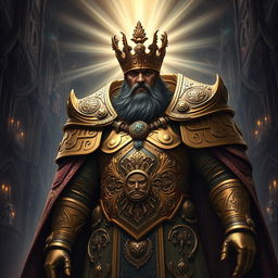 A majestic and powerful portrayal of the Emperor from Warhammer 40k, depicted as the supreme leader of humanity