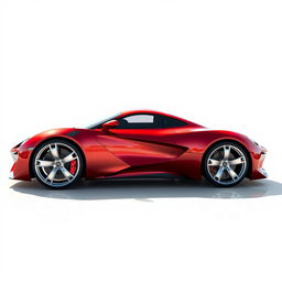 A highly detailed and photorealistic PNG image of a modern sports car, with a sleek aerodynamic design and a shiny glossy finish