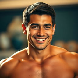 A portrait of a tall and well-built man, inspired by the appearance of Jaime Lorente