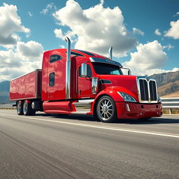 A magnificent semi-truck featuring custom Toyota rims, showcasing a cutting-edge design