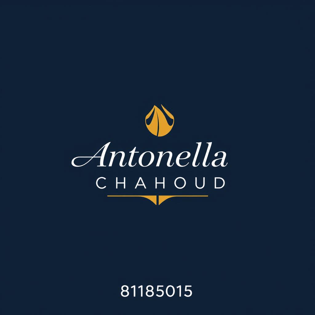 A modern and sleek logo design featuring the name 'Antonella Chahoud' prominently displayed in a stylish font