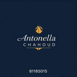 A modern and sleek logo design featuring the name 'Antonella Chahoud' prominently displayed in a stylish font