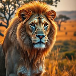 A beautifully detailed and realistic portrait of a wild animal, showcasing its natural habitat
