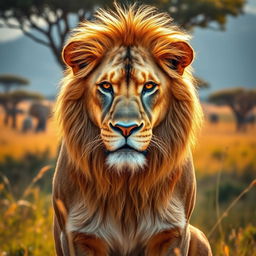 A beautifully detailed and realistic portrait of a wild animal, showcasing its natural habitat