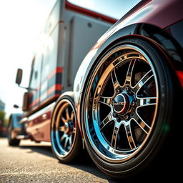 A stunning close-up of custom-cutting edge wheels specifically designed for a Camaro, showcasing intricate details and a high-performance look