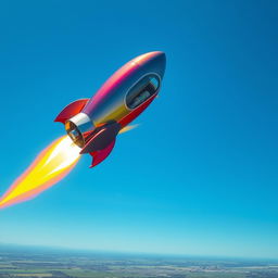 A visually striking illustration of a rocket powered by an electrically powered fan