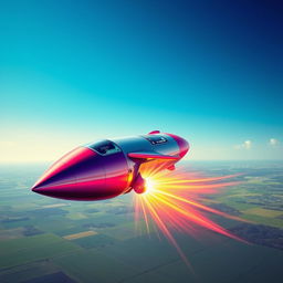 A visually striking illustration of a rocket powered by an electrically powered fan