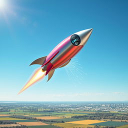 A visually striking illustration of a rocket powered by an electrically powered fan