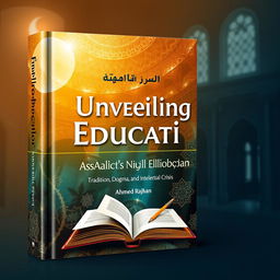 A visually striking book cover design for 'Unveiling Islamic Education: Tradition, Dogma, and the Intellectual Crisis' by Ahmad Raihan