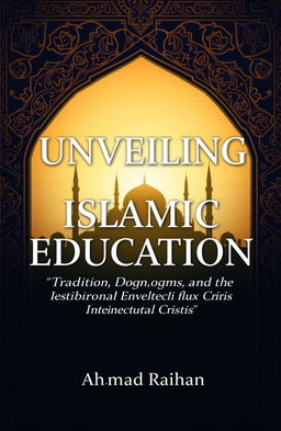 A thought-provoking book cover for 'Unveiling Islamic Education: Tradition, Dogma, and the Intellectual Crisis' by Ahmad Raihan