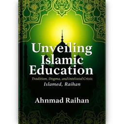 A thought-provoking book cover for 'Unveiling Islamic Education: Tradition, Dogma, and the Intellectual Crisis' by Ahmad Raihan