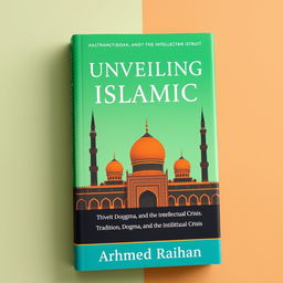 Sebuah desain sampul buku yang menarik untuk 'Unveiling Islamic Education: Tradition, Dogma, and the Intellectual Crisis' karya Ahmad Raihan