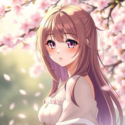 A beautiful anime-style character, showcasing an expressive face and bright, vibrant hair