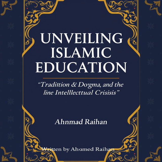 A captivating book cover for 'Unveiling Islamic Education: Tradition, Dogma, and the Intellectual Crisis' written by Ahmad Raihan