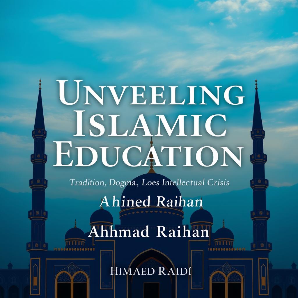 An inspiring book cover for 'Unveiling Islamic Education: Tradition, Dogma, and the Intellectual Crisis' by Ahmad Raihan