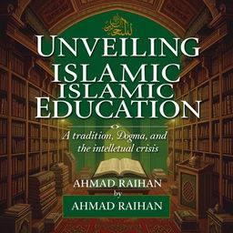 An engaging and thought-provoking book cover for 'Unveiling Islamic Education: Tradition, Dogma, and the Intellectual Crisis' by AHMAD RAIHAN