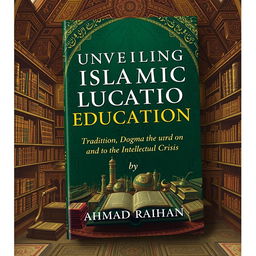 An engaging and thought-provoking book cover for 'Unveiling Islamic Education: Tradition, Dogma, and the Intellectual Crisis' by AHMAD RAIHAN