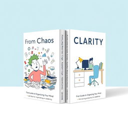A clean and organized book cover design titled 'From Chaos to Clarity: The Guide to Organizing Your Mind'