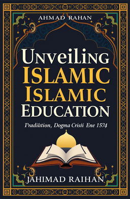 A visually striking cover design for a book titled 'Unveiling Islamic Education: Tradition, Dogma, and the Intellectual Crisis' by AHMAD RAIHAN