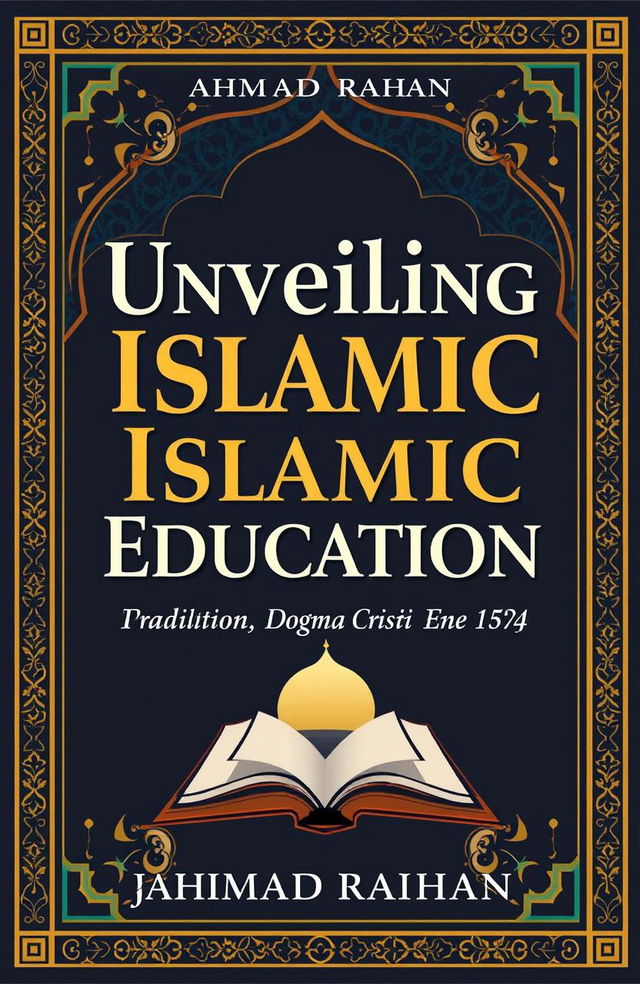 A visually striking cover design for a book titled 'Unveiling Islamic Education: Tradition, Dogma, and the Intellectual Crisis' by AHMAD RAIHAN